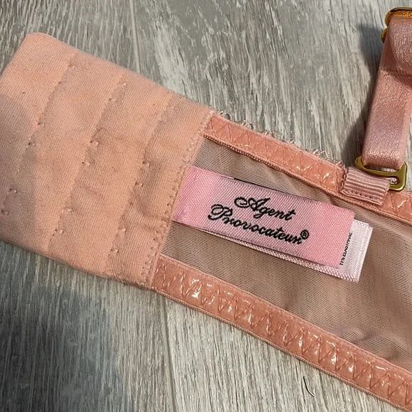Agent Provocateur Hinda Pink Lace Convertible Strap strapless Bra 36B